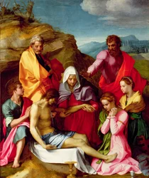 Abnahme mit der Jungfrau Maria und Heiligen, 1523-24